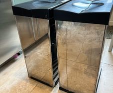 2 metal rubbish bins