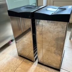 2 metal rubbish bins