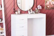 3 Drawer Dressing Table Makeup Desk Riano Bedroom Furniture (White)