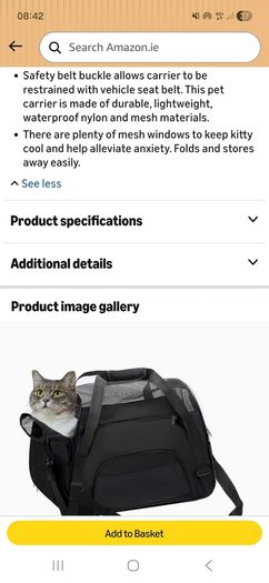 Small pet carrier bag x 2