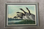 Vintage Framed Original Geese Painting