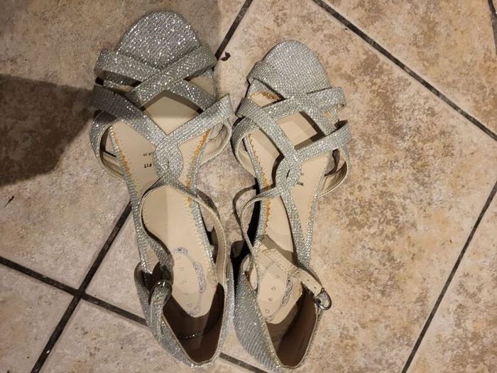 silver sparkly shoe