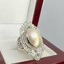 Silver Royal Bali Collection White Mabe Pearl Ring Image 3