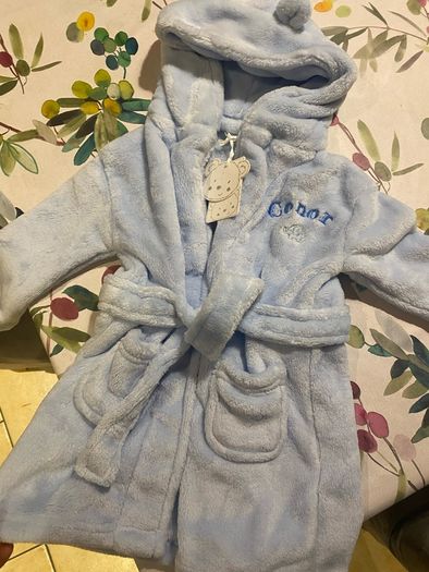 Brand new 'Conor' Embroidered blue dressing gown