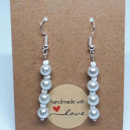 White pearl earrings