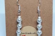 White pearl earrings