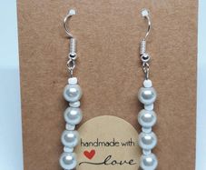 White pearl earrings