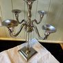 Vintage Silver Chrome 5 Arm Candelabra Candle Holder Image 4
