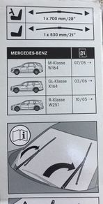 Wiper Blades (Mercedes M Class W164 2005 on)