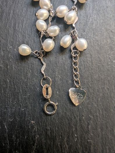 River pearl and silver women bracelet