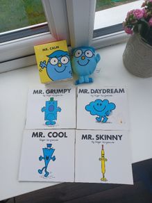 Small bundle of Mr Men Books and Mr Calm Plush