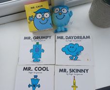 Small bundle of Mr Men Books and Mr Calm Plush