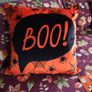 Bedlam Brand Boo Halloween Cushion in Orange Image 7