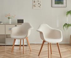 Set of 2 Scandinavian Boucle Armchairs