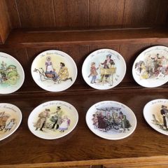 A complete series of decorative collectors plates by Wedgwood " The Street Sellers of London" Victorian style