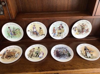 A complete series of decorative collectors plates by Wedgwood " The Street Sellers of London" Victorian style