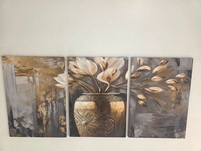 3 large printed canvas  45x65cm each