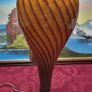 30.5 Inch Tall Large Art Deco Tiffany Style Table Lamp With Metal And Black Striped Amber Glass Stand  With Stained Glass Shade Image 10