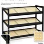 3 Tier Bamboo and Rattan Shoe Organiser Rack  Eco Friendly, Durable, Easy Assembly Compact Design for Entryway, Closet, or Hallway  Stylish and Functional Storage Black and Natural Image 4