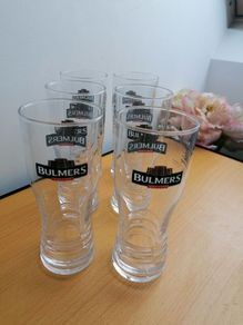 6 x Bulmers Cider Beer Pint Glasses