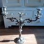PAIR of large antique 19thC. silver plated 3 arm candelabra Image 9