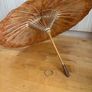 Vintage Oriental 1960s Japanese Rise Paper Painted Swans Umbrella Image 4