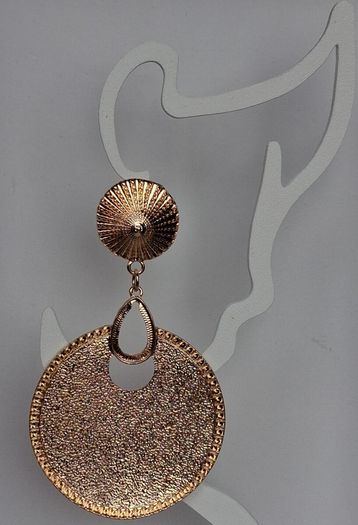 Gold Sunburst Hammered Round Disc Drop Earrings