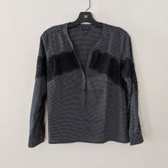Polka Dot Lace Panel Blouse