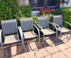 Eight Garden chairs, Black are Gone. , , 4 grayish green.