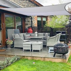 MULTIPLE SIZES/COLOURS AVAILABLE Sun Shade Sail 2m x 3m Rectangle Shade Sails Waterproof Outdoor Garden Patio Party Sunscreen Awning Canopy 98% UV Block With Free Rope, Grey