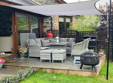 MULTIPLE SIZES/COLOURS AVAILABLE Sun Shade Sail 2m x 3m Rectangle Shade Sails Waterproof Outdoor Garden Patio Party Sunscreen Awning Canopy 98% UV Block With Free Rope, Grey