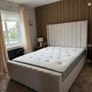 Cream double bed and mattress Image 4