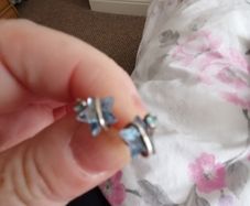 blue crystal star earrings 925