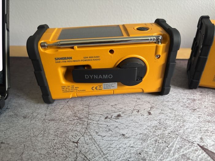 Two Sangean Emergency SDR 800 DAB+ radios full sets plus spare batteries