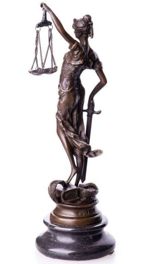 Lady Justice - Bronze, Marble, Signed