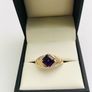 9ct Yellow Gold Amethyst & Diamond Ring Image 2
