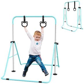 Foldable Kids Gymnastics Bar w/ Non-Slip Mats, for 3+ Years