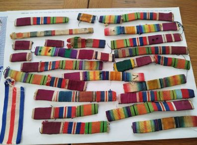 Job Lot of Vintage Military Medal Ribbon Bars (WWI & WWII Allied)