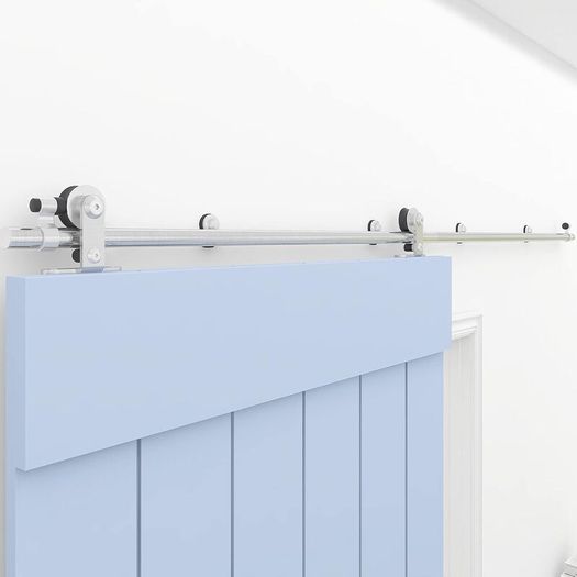 6FT 183cm Sliding Barn Door Hardware Kit Stainless Steel Track Rail