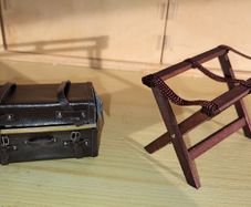 Miniature travel case with stand for dolls house collector