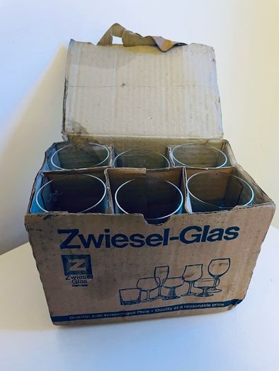 Vintage Schott Zwiesel Zwiesel Glas 5cl Crystal Sherry Glasses Boxed Set of 6
