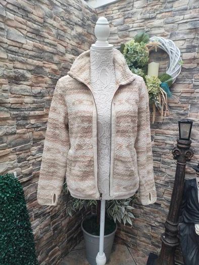 old navy cream Beige full zip borg fleece Xs S