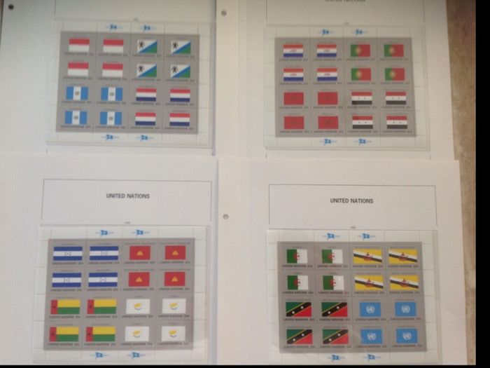 Stamp collection UN New York flag sheetlets