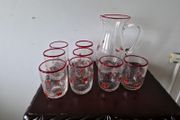 vintage jug &amp; glasses Christmas