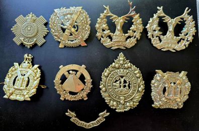 9 Scottish military cap badges