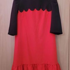 red & black day dress