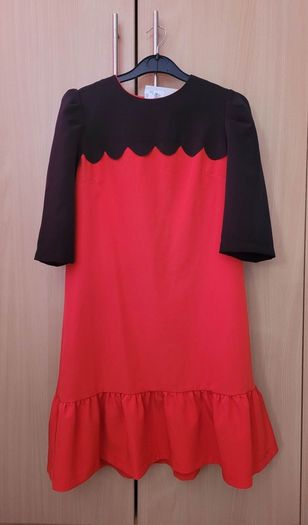 red & black day dress