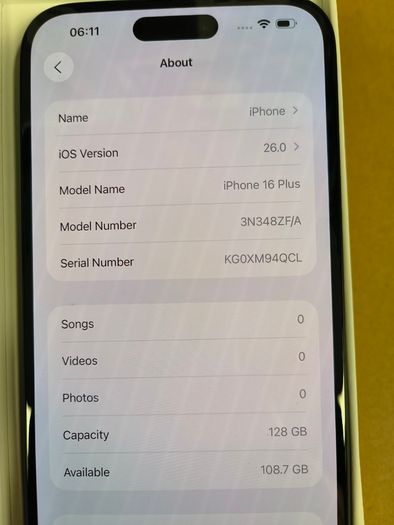 Apple iPhone 16 Plus, Black, 128GB, Factory Unlocked (Its Original Battery Life 100%), Little or Never Used