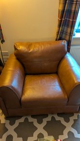 Genuine Leather sofa and matching armchair Free Delivery