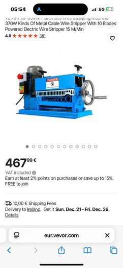 1.5-40MM Wire Stripping Machine 370W Wire Stripper Machine with 10 Blades  Electric Cable Stripper Machine 220v